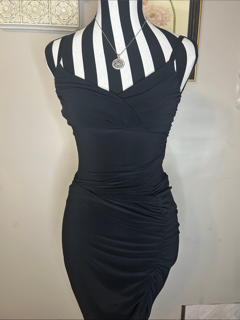 Y2K Teeze Me Black Ruched Bodycon Slip Dress